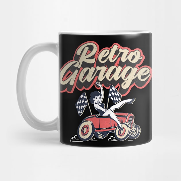 Retro Garage Car Mechanic Repair Workshop by Foxxy Merch